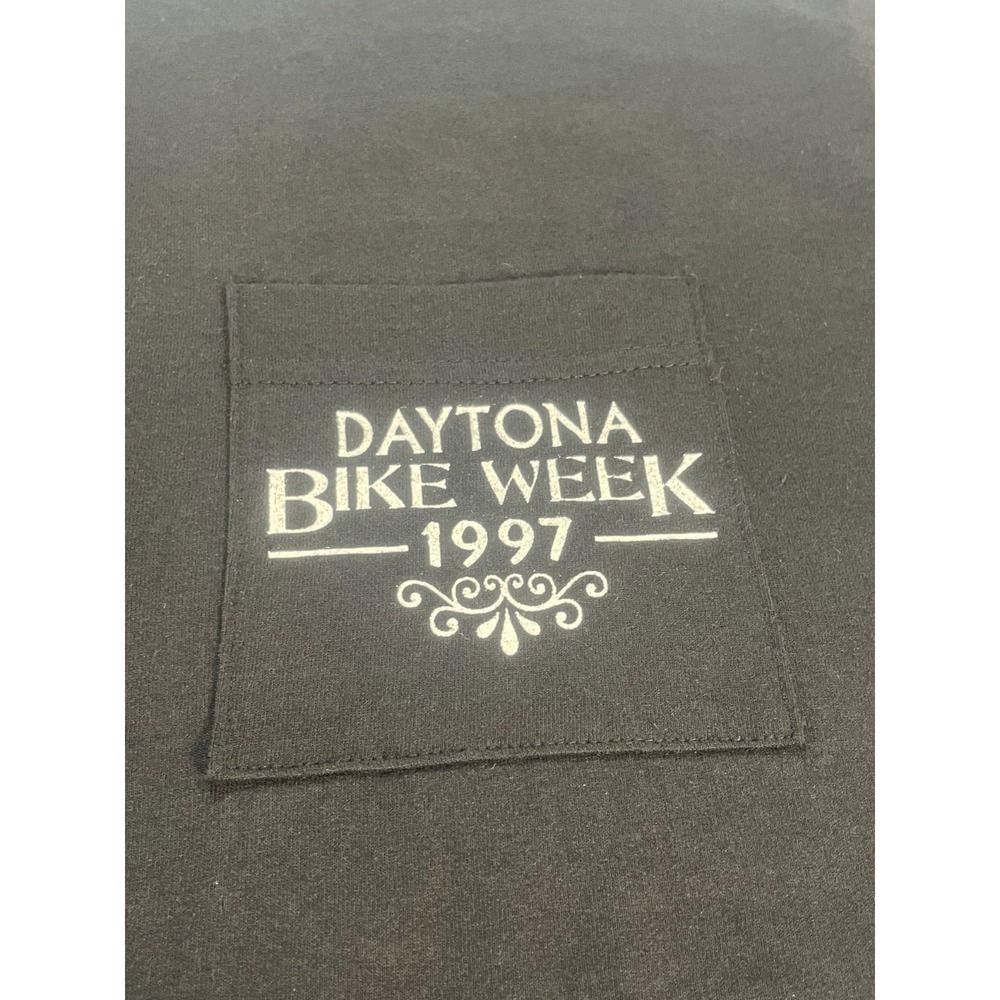 Vtg Daytona Beach Shirt L Bike Week 1997 Eagle 90s Wings USA Patriot - Picture 2 of 8
